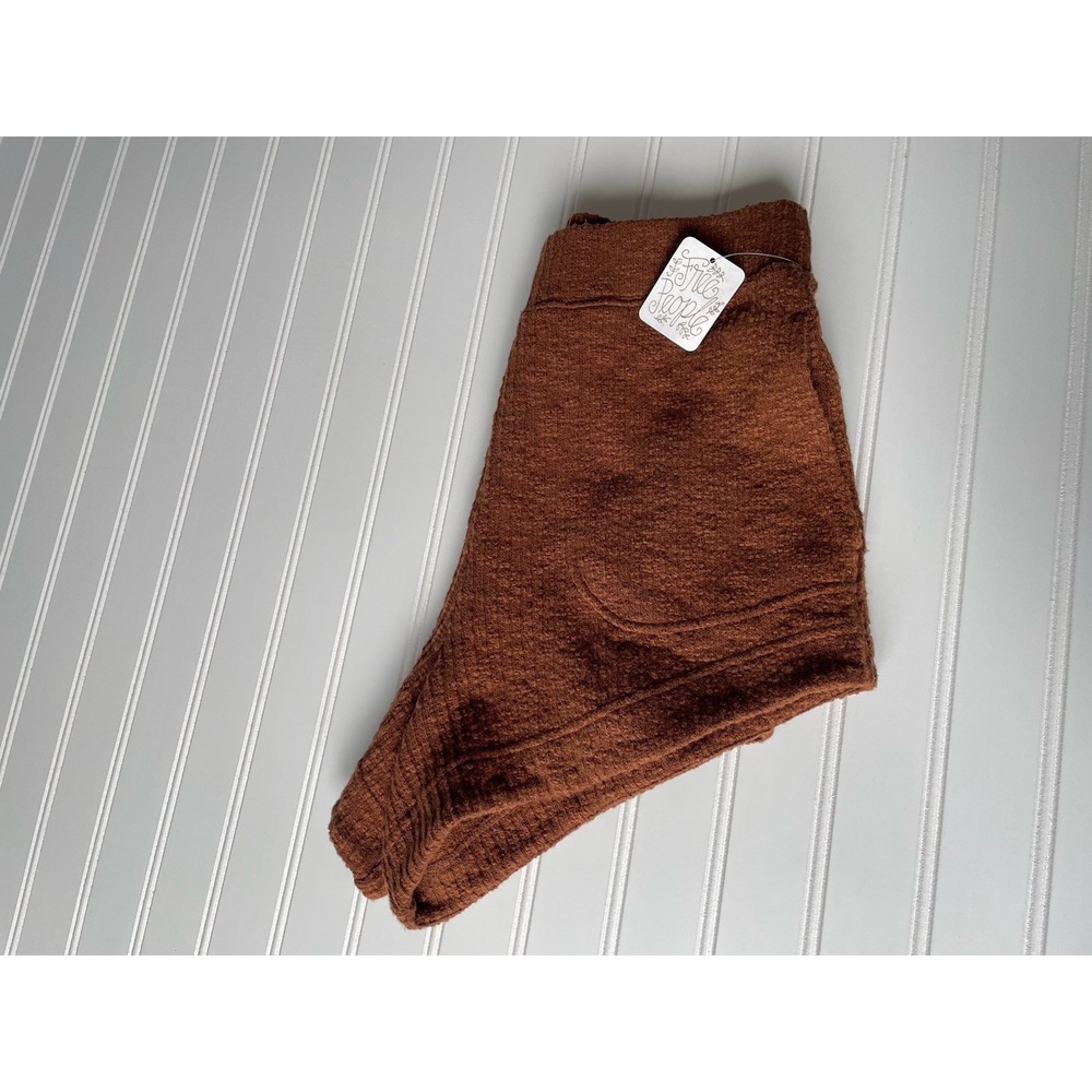 NEW Free People HiRise Sweater Knit Shorts Sz S Pockets Brown Goblin Pirate Fall - Picture 12 of 12